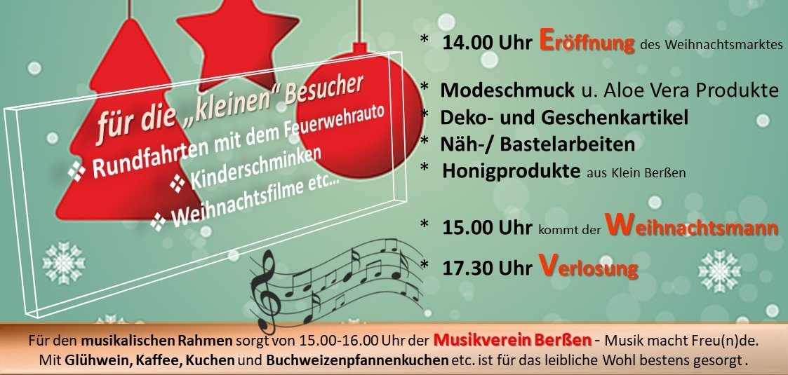 Flyer zum Weihnachtsmark Berßen 